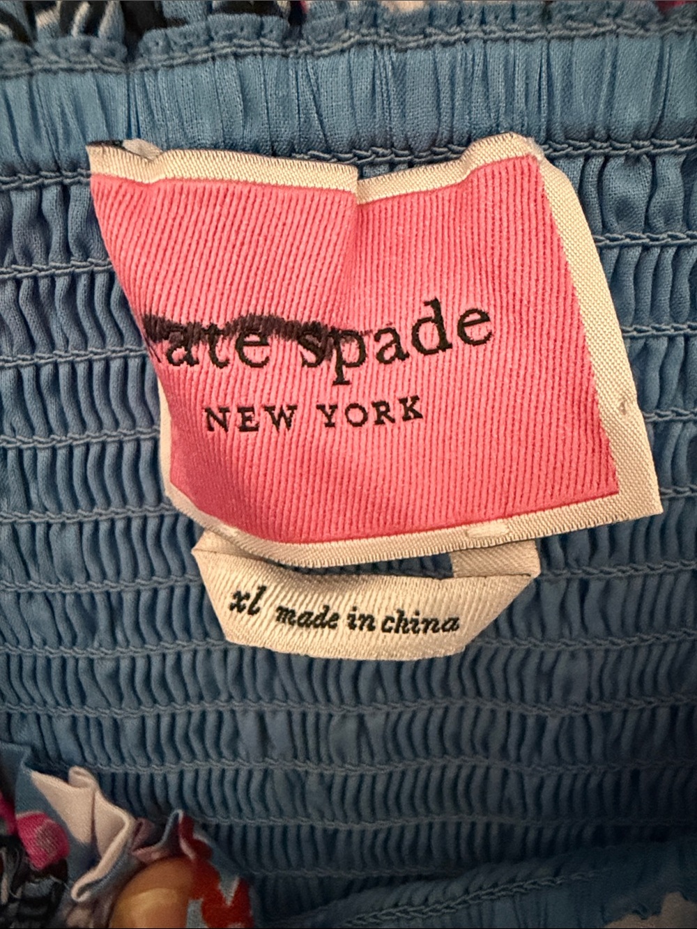 Kate Spade Garden Posy smocked midi dress - Picture 3 of 5